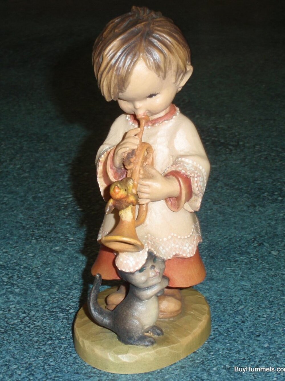 "Trumpeter" ANRI Wood Carved Figure By Ferrandiz SIGNED BY Rudi Kostner - RARE! - Picture 3 of 10
